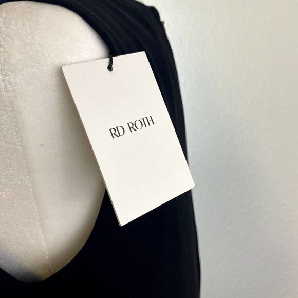 Rd Roth Sleeveless‎ Black Shift Dress With Velvet Lace Insert NWT - Picture 5 of 6